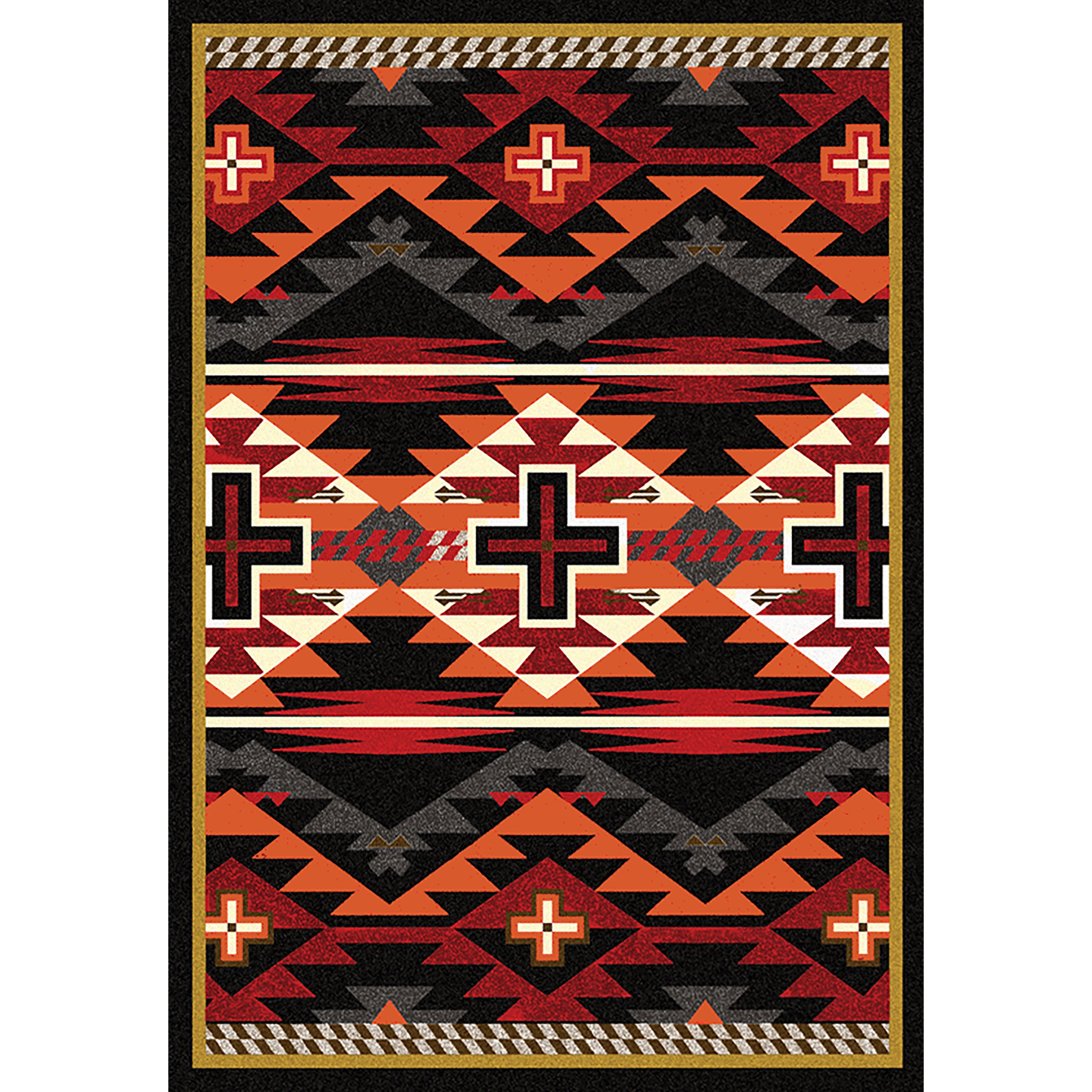 Rustic Cross - Black American Dakota Rugs