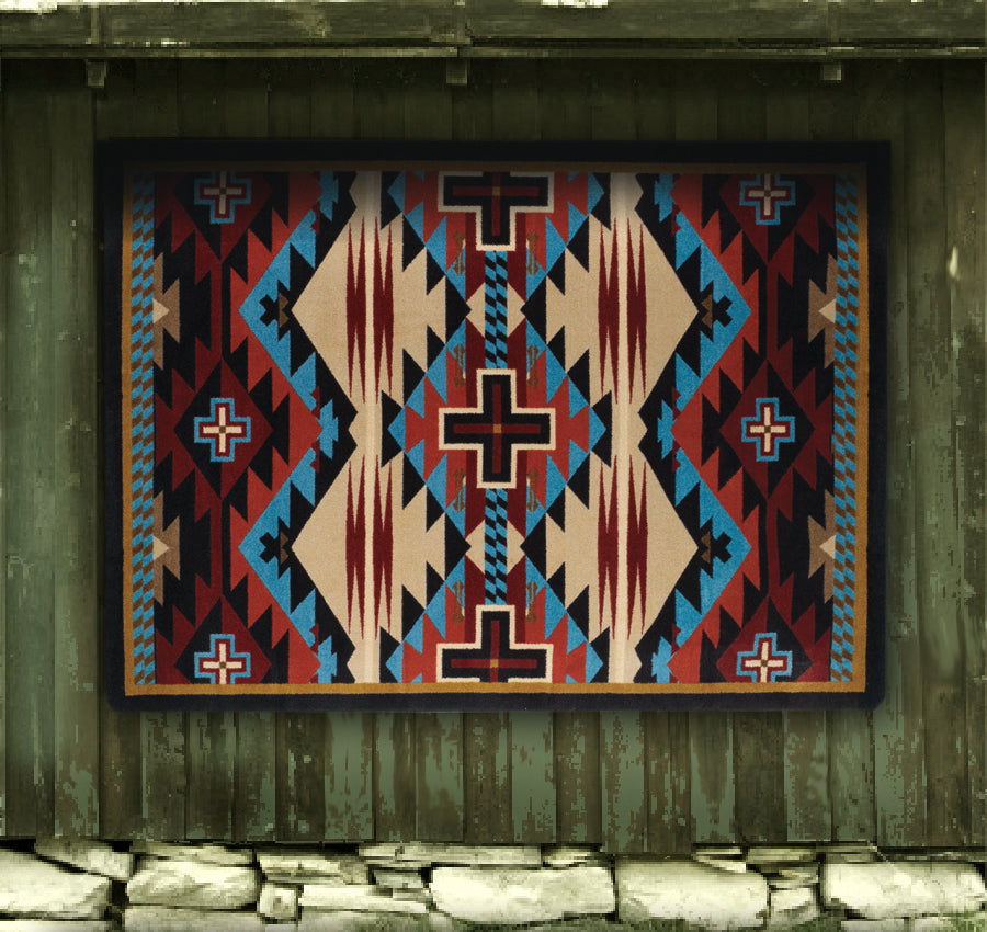 Rustic Cross - Blue American Dakota Rugs