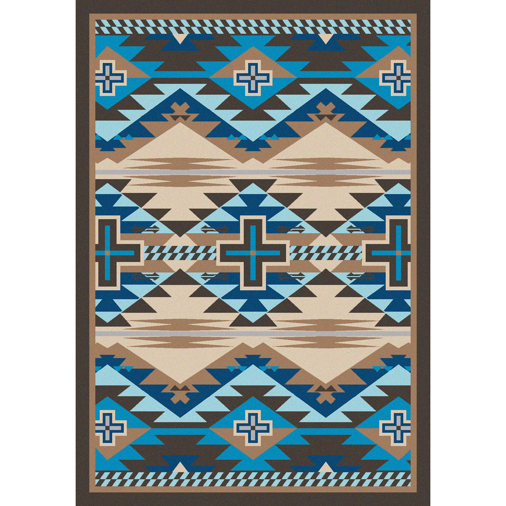 Rustic Cross - Indigo Turquoise American Dakota Rugs