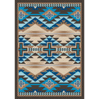 Rustic Cross - Indigo Turquoise American Dakota Rugs