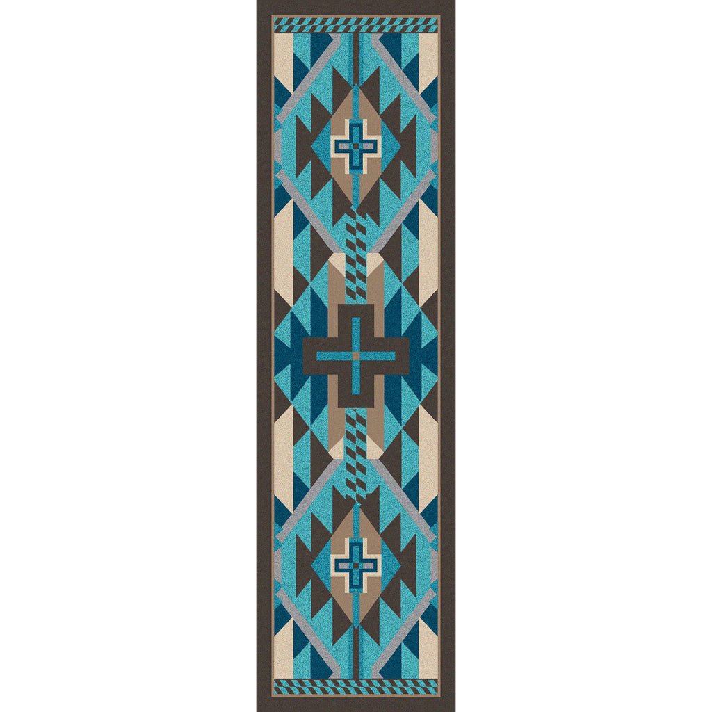 Rustic Cross - Indigo Turquoise American Dakota Rugs