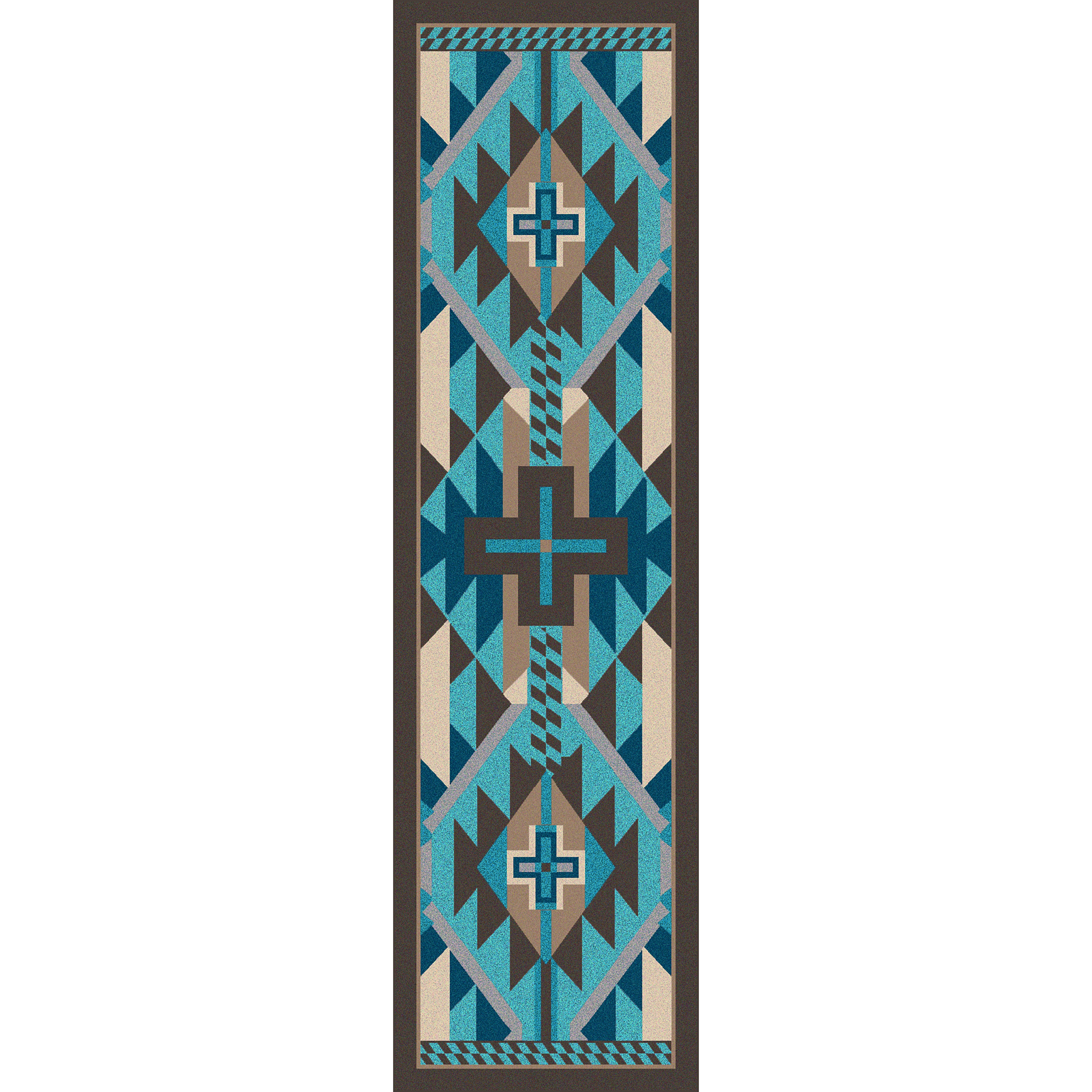 Rustic Cross - Indigo Turquoise American Dakota Rugs