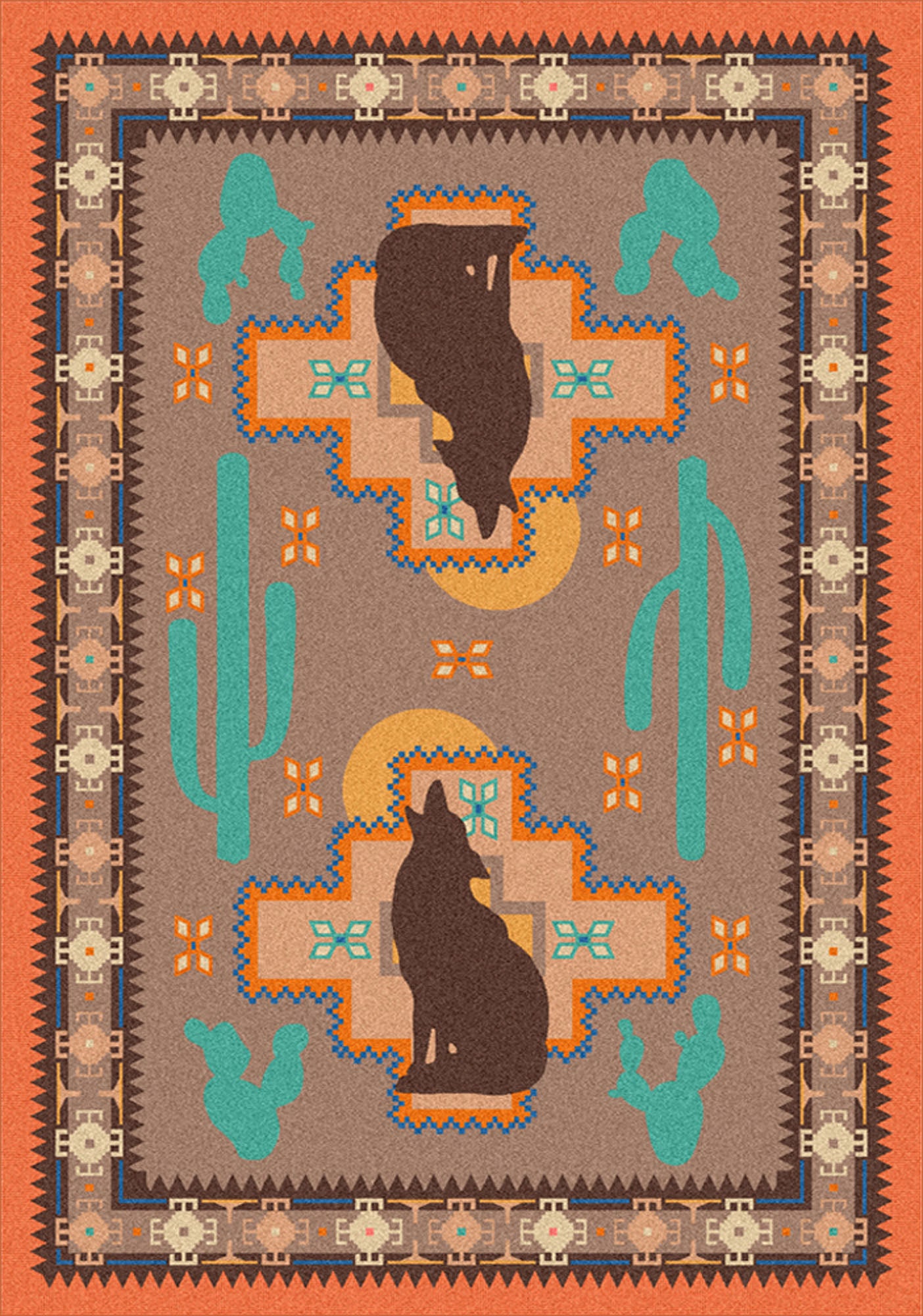 Howl at the Moon - Desert Rose American Dakota Rugs