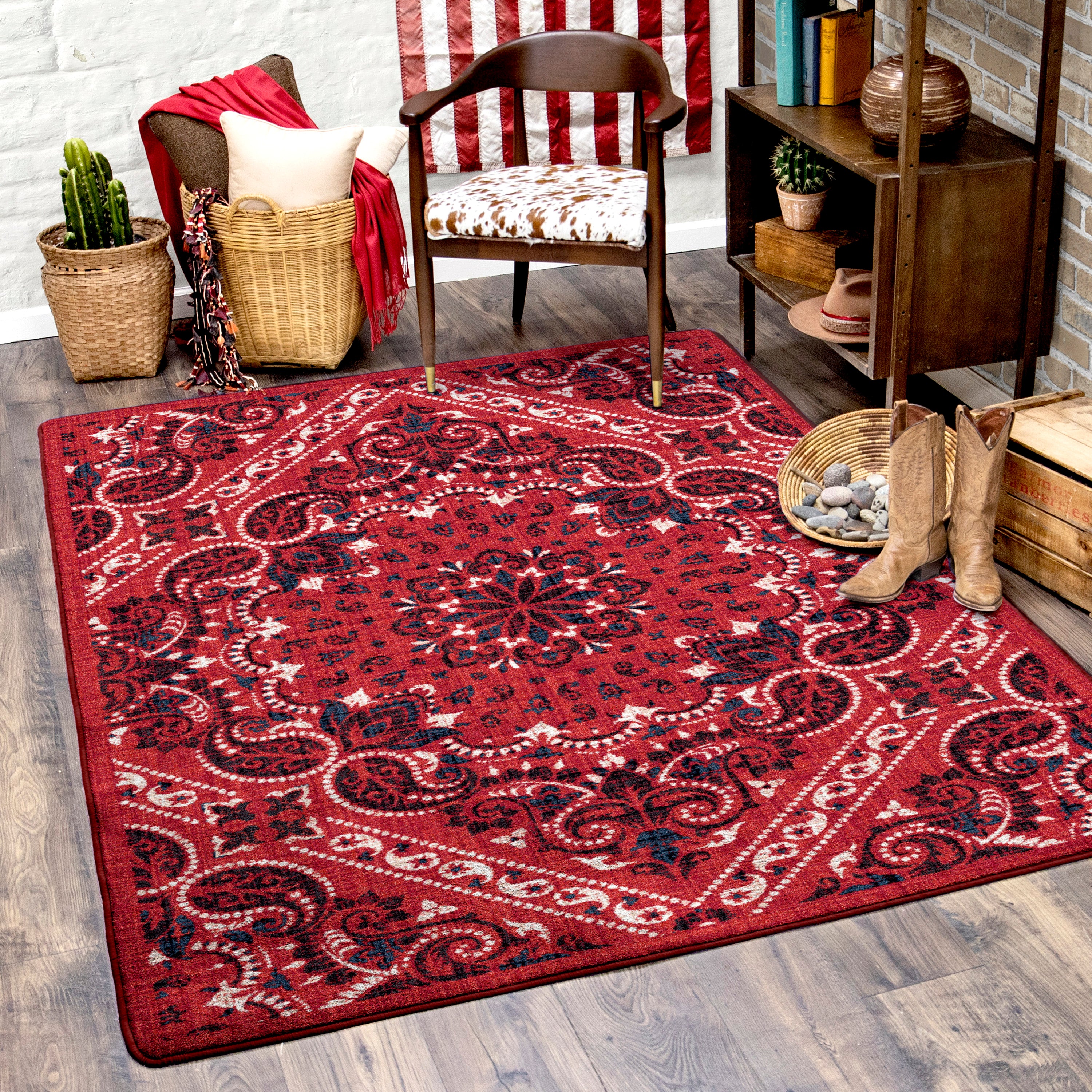 Kerchief Rodeo Red American Dakota Rugs