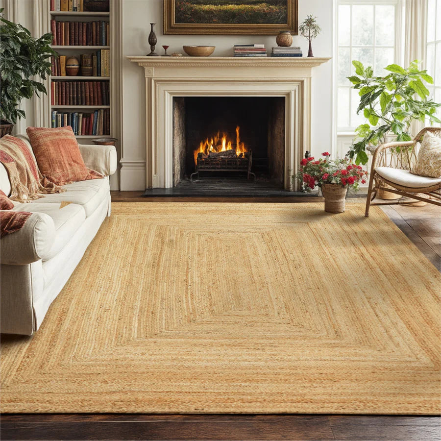 George Premium Hand Spun Jute Braided Area Rug Homespice Rugs