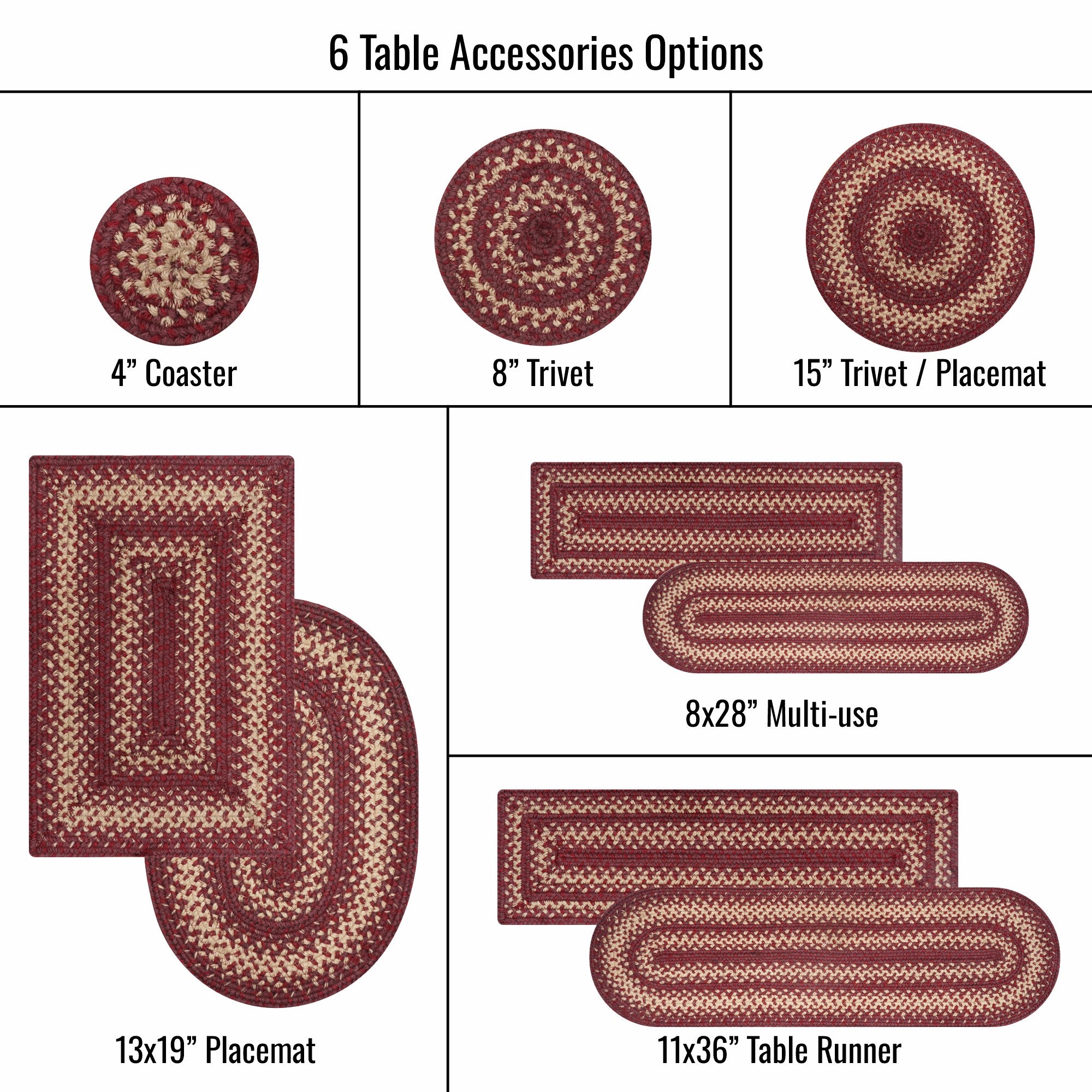 4 IN Autumn Maple Coaster Set of 6 Homespice Rugs