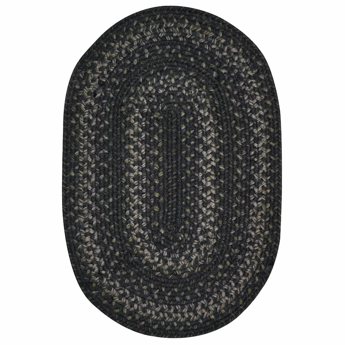5x8  Jet Black Oval Homespice Rugs