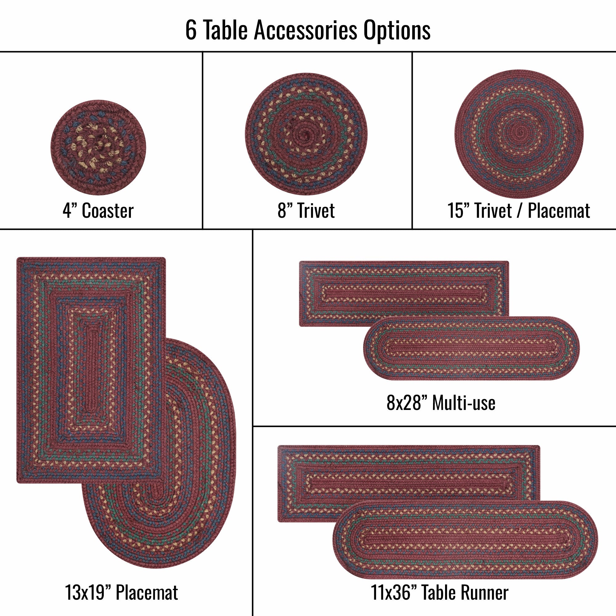 13x19 Jamestown PcMt Oval Set of 4 Homespice Rugs