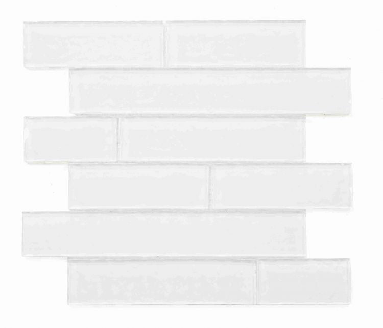Ripple White Glossy Mosaic Tile 11.75 x 11.75 Elysium