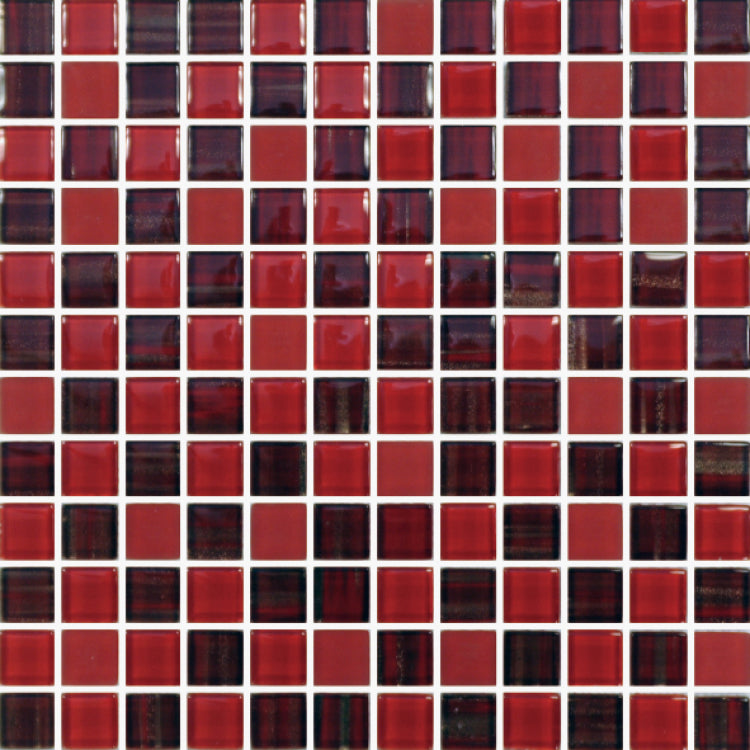 1 x 1 Glass Ruby Mosaic on 11.75 x 12 sheet Elysium