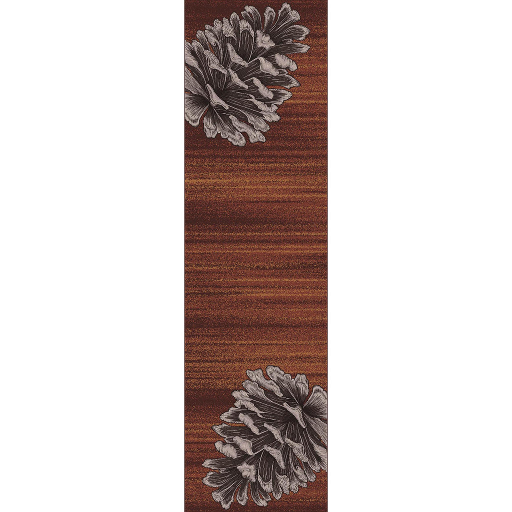 Courting Pine Cones Rust American Dakota Rugs
