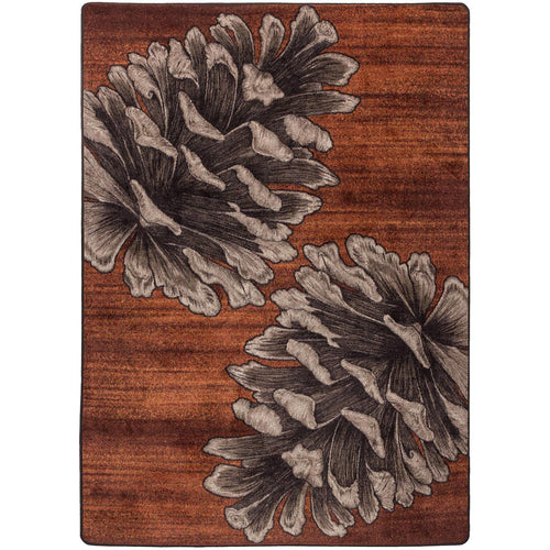 Courting Pine Cones Rust American Dakota Rugs