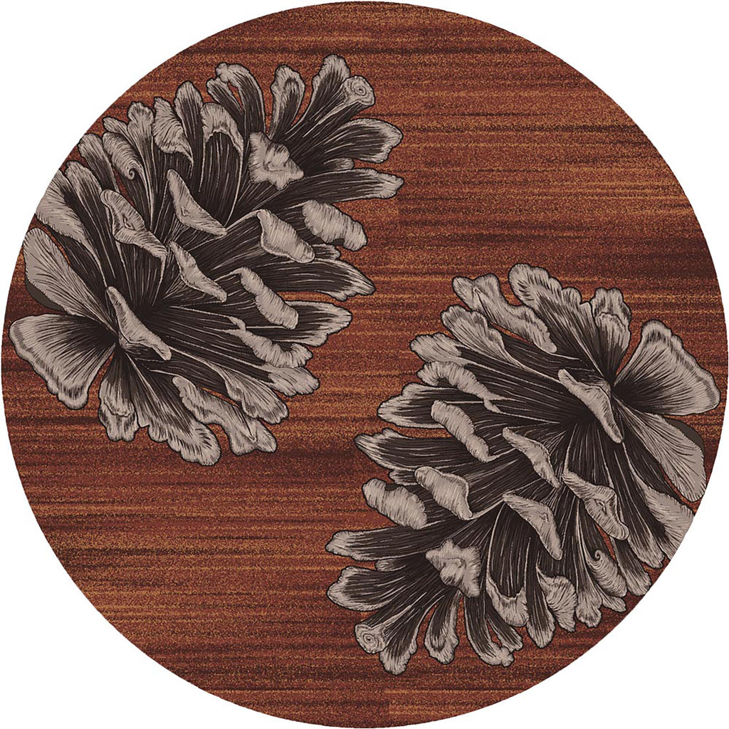 Courting Pine Cones Rust American Dakota Rugs