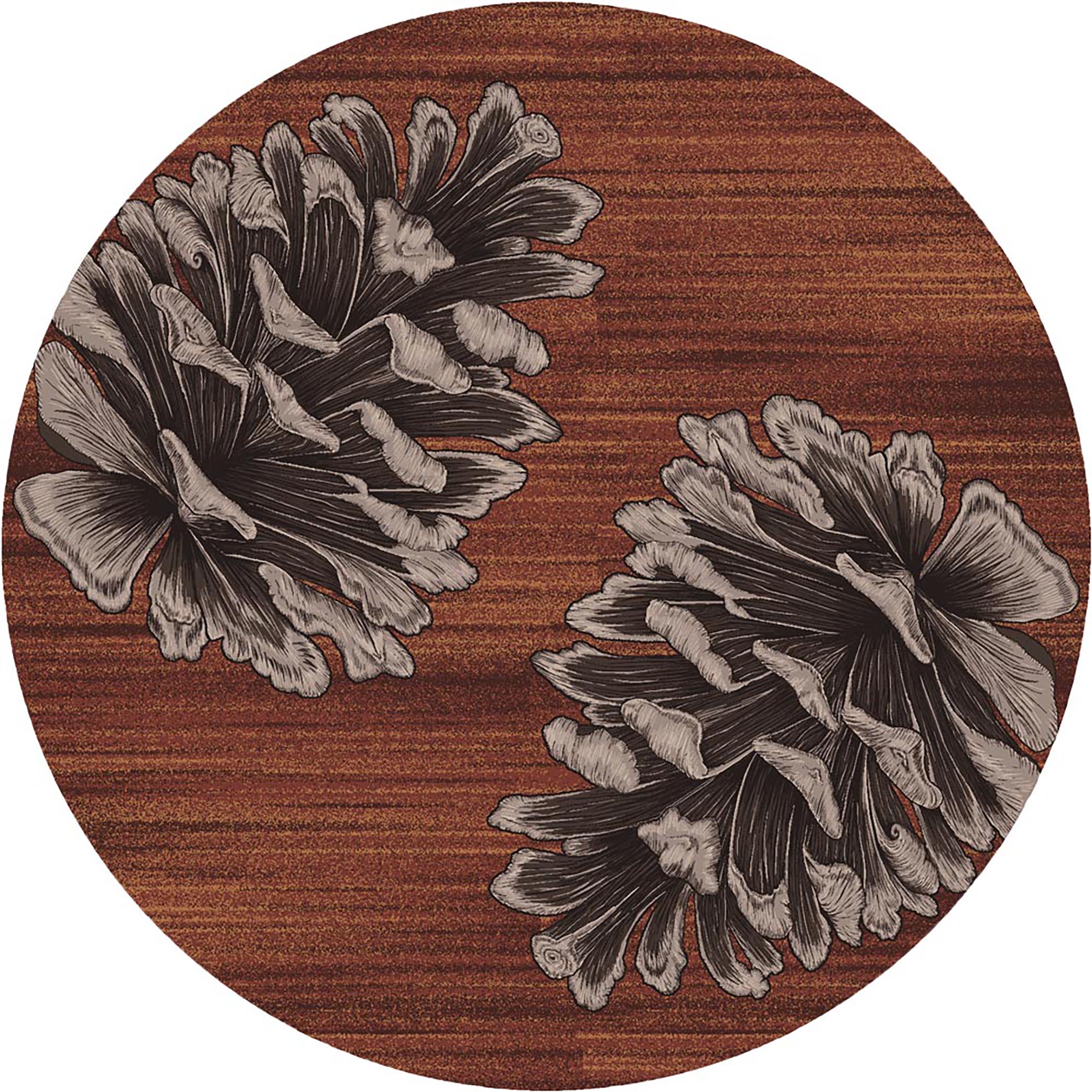 Courting Pine Cones Rust American Dakota Rugs