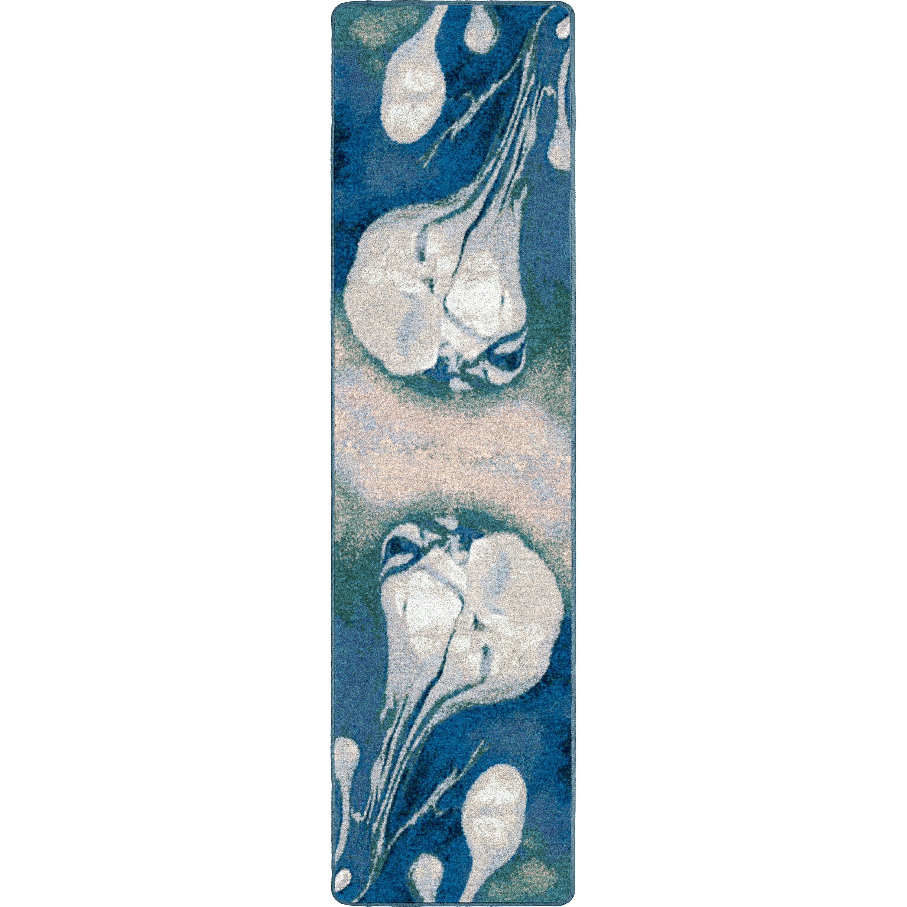 Abstract Jellyfish Ocean Blue American Dakota Rugs