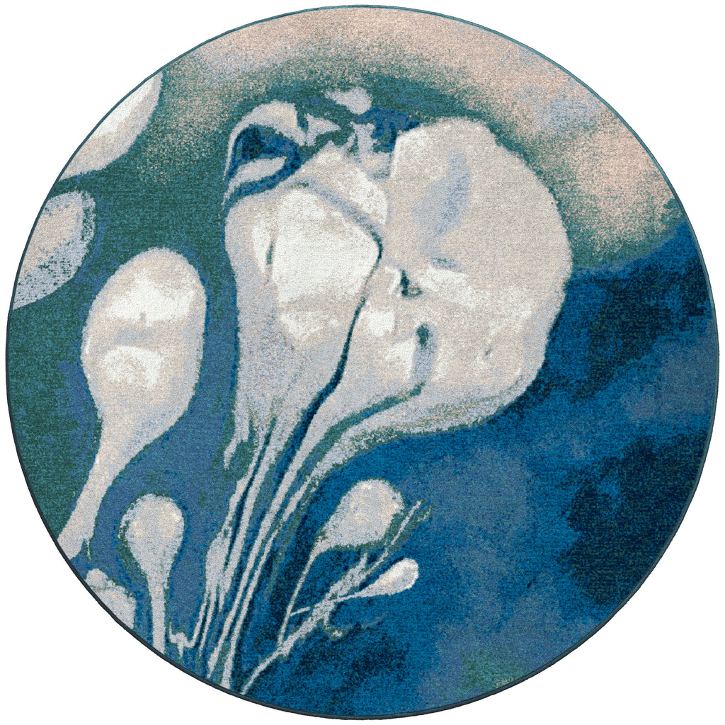 Abstract Jellyfish Ocean Blue American Dakota Rugs