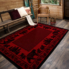 Bear Family - Red American Dakota Rugs