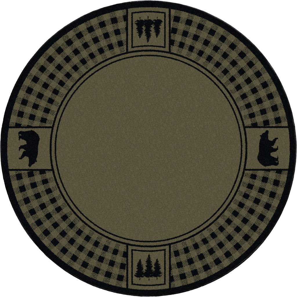 Bear Refuge - Green American Dakota Rugs