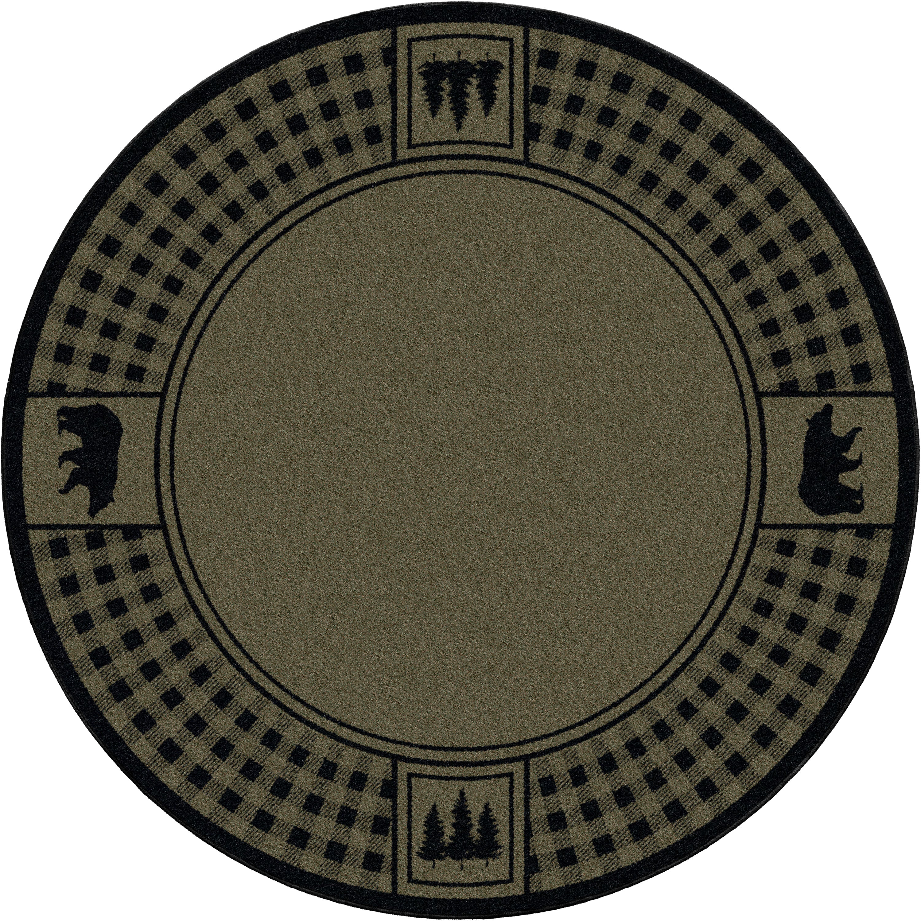 Bear Refuge - Green American Dakota Rugs