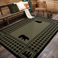 Bear Refuge - Green American Dakota Rugs
