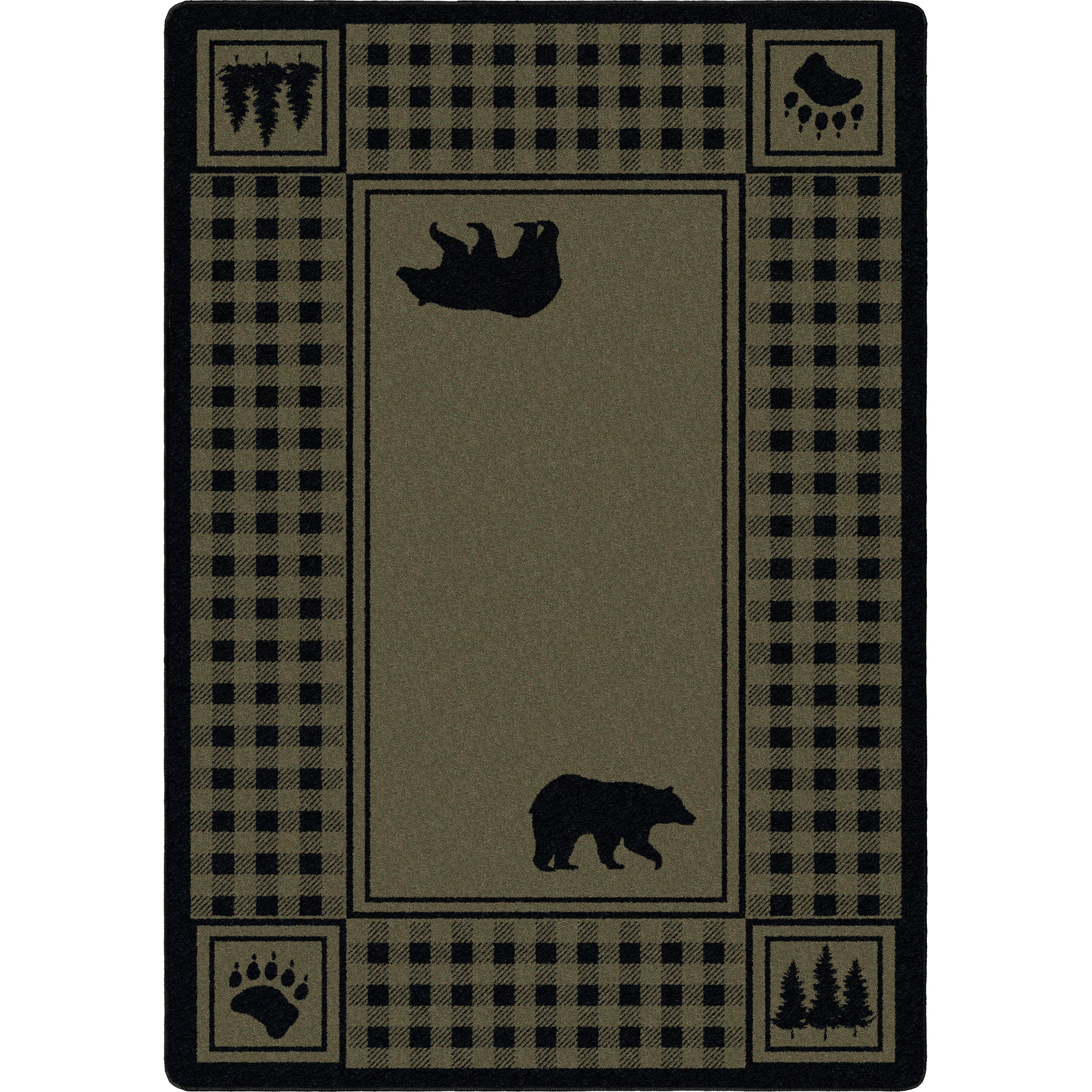 Bear Refuge - Green American Dakota Rugs
