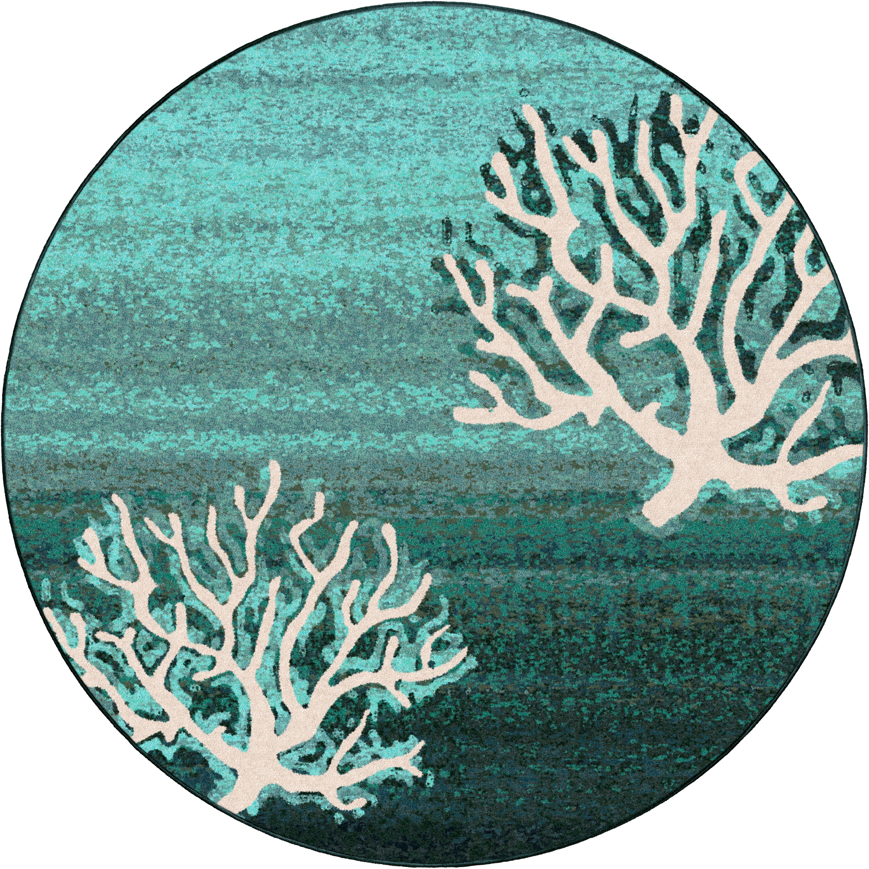Coral Pattern Aqua American Dakota Rugs