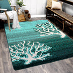 Coral Pattern Aqua American Dakota Rugs