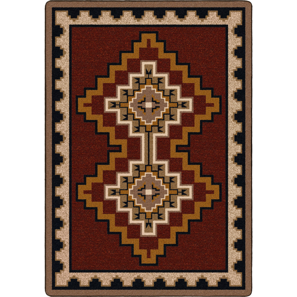 Council Fire - Red American Dakota Rugs