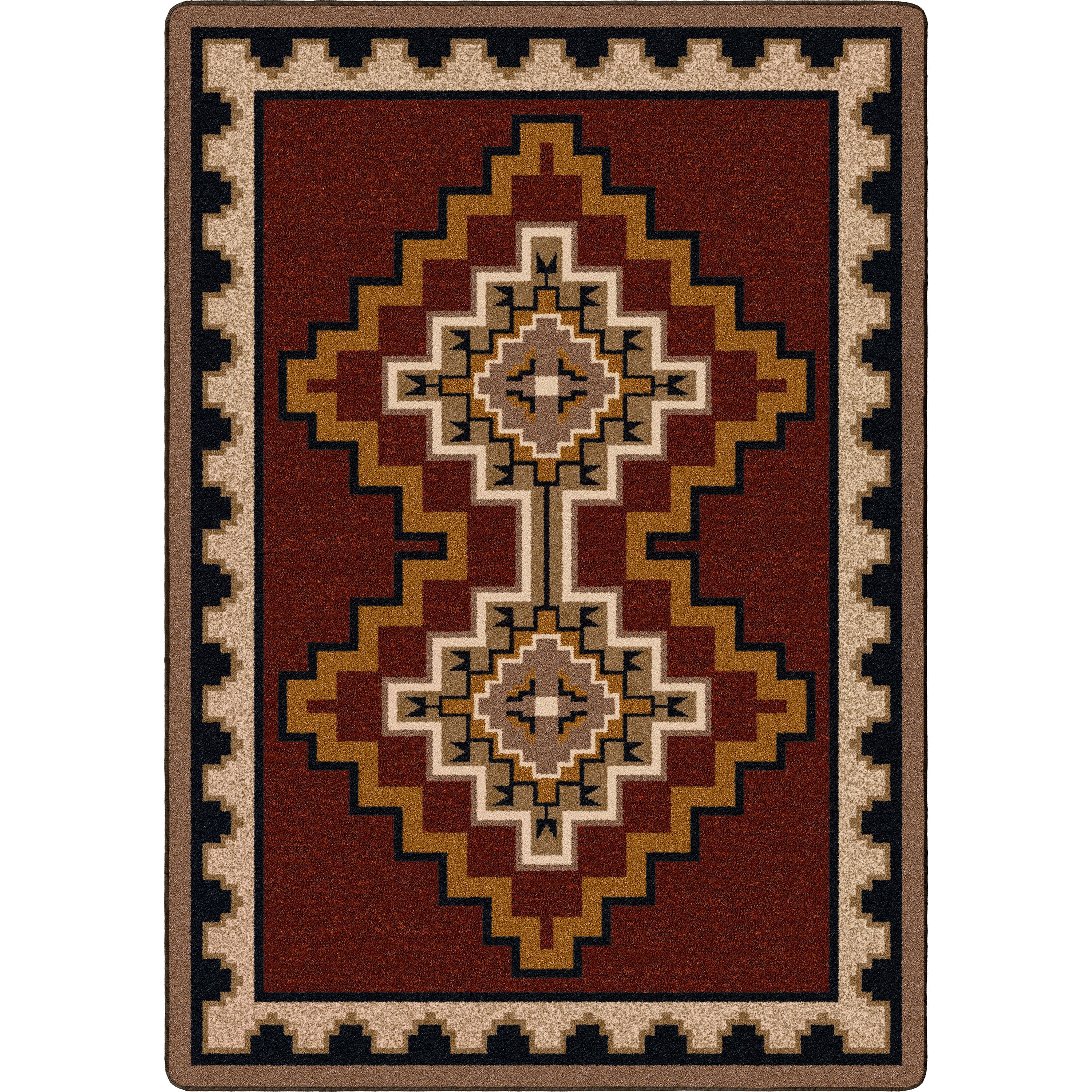 Council Fire - Red American Dakota Rugs