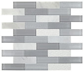 Stormy Mist and glass Blend, Brick Joint, 1 1/4X4, Straight Edge, Mix Daltile