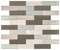 Chenille White and glass Blend, Brick Joint, 1 1/4X4, Straight Edge, Mix Daltile