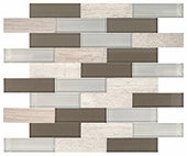 Chenille White and glass Blend, Brick Joint, 1 1/4X4, Straight Edge, Mix Daltile