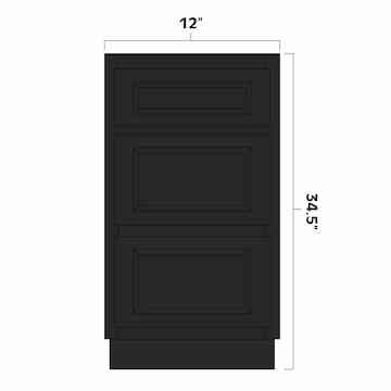 Artisan Mills Home 3 Drawer Base Kitchen Cabinet 12" Wide Artisan Mills Home
