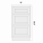 Artisan Mills Home 3 Drawer Base Kitchen Cabinet 15" Wide Artisan Mills Home
