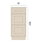 Artisan Mills Home 3 Drawer Base Kitchen Cabinet 15" Wide Artisan Mills Home