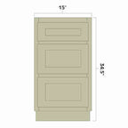Artisan Mills Home 3 Drawer Base Kitchen Cabinet 15" Wide Artisan Mills Home