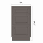 Artisan Mills Home 3 Drawer Base Kitchen Cabinet 15" Wide Artisan Mills Home