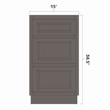 Artisan Mills Home 3 Drawer Base Kitchen Cabinet 15" Wide Artisan Mills Home