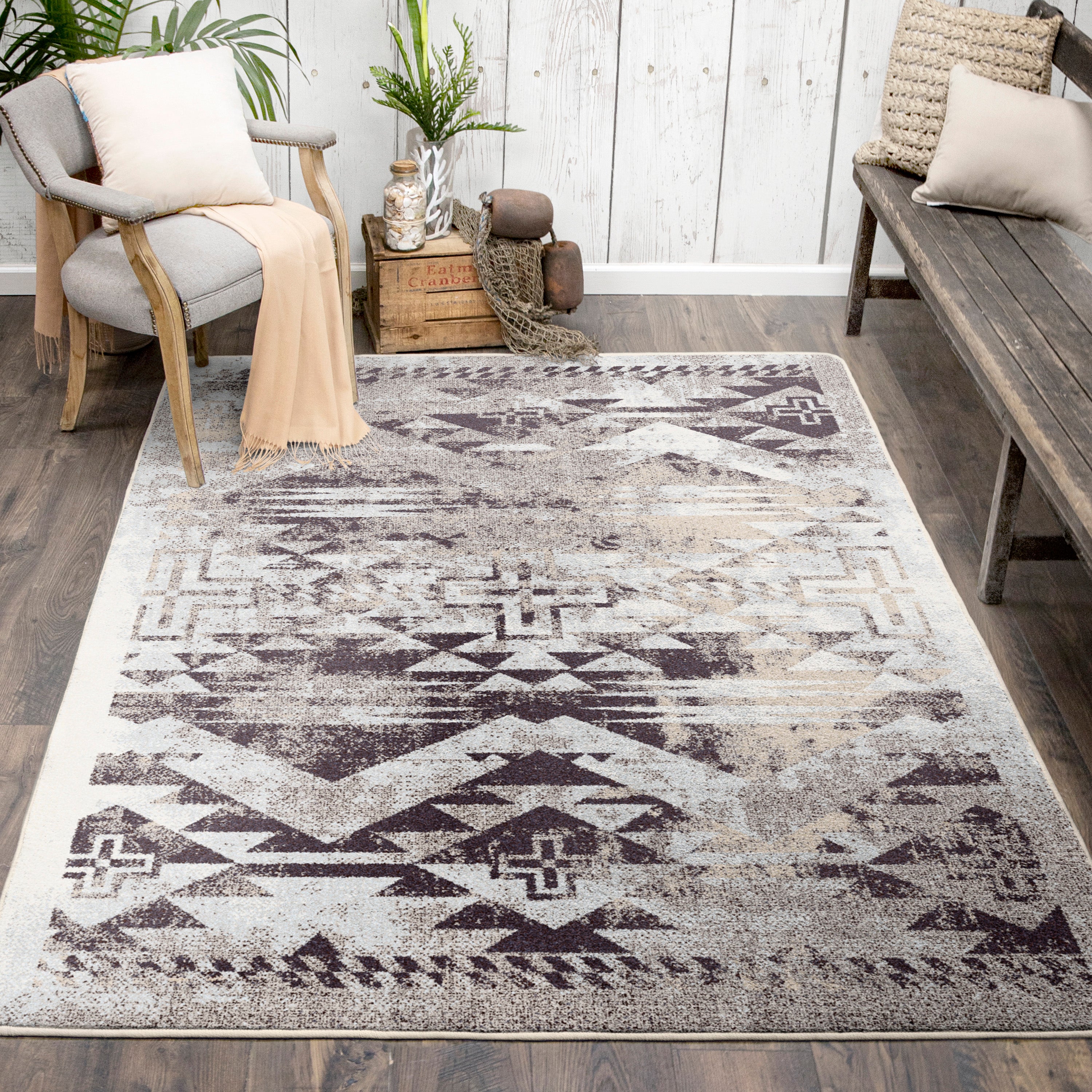 Distressed Rustic Cross Sandstone American Dakota Rugs
