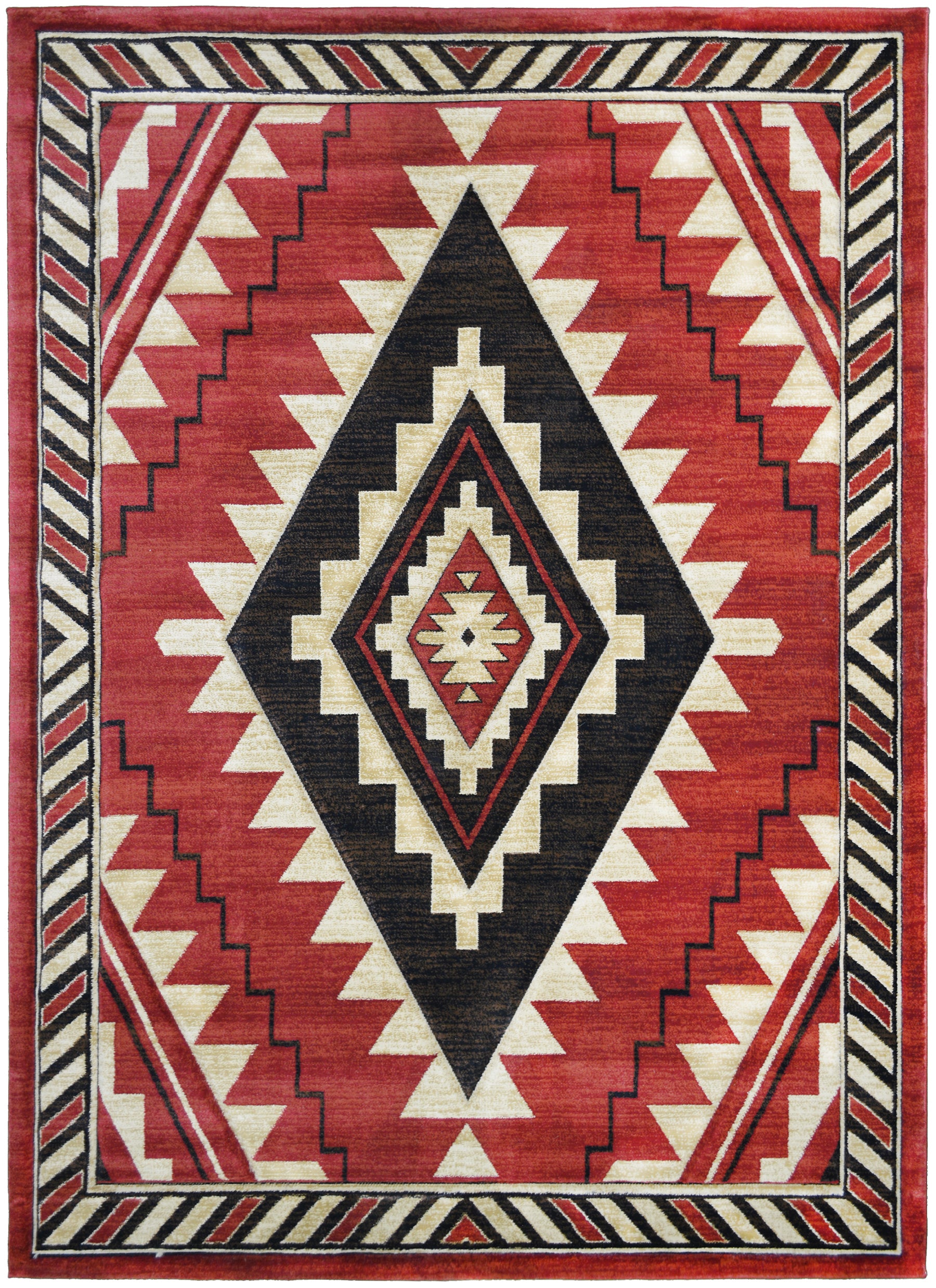 Mayberry Rugs Granite Falls Taos Red Area Rug – Southwestern Lodge Rug Mayberry Rug
