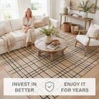 Nell Window Pane Premium Jute Rug With Backing Homespice Rugs