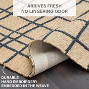 Nell Window Pane Premium Jute Rug With Backing Homespice Rugs