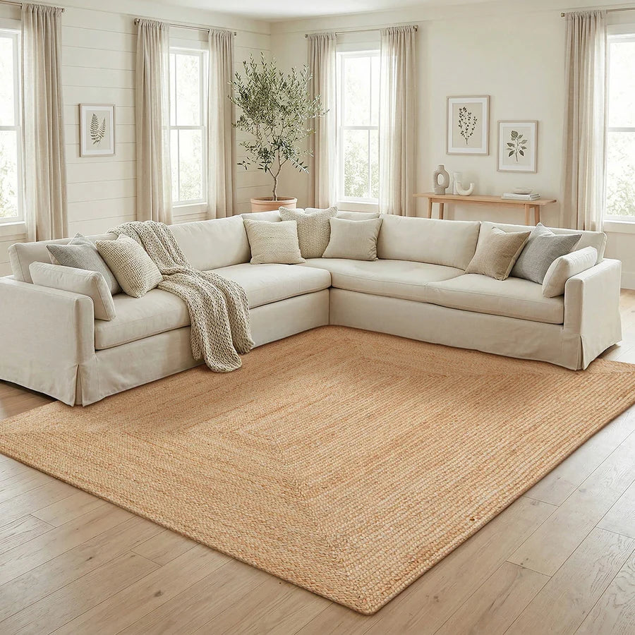 George Premium Hand Spun Jute Braided Area Rug Homespice Rugs