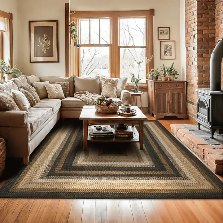 Kilimanjaro Black Braided Jute Rug Homespice Rugs