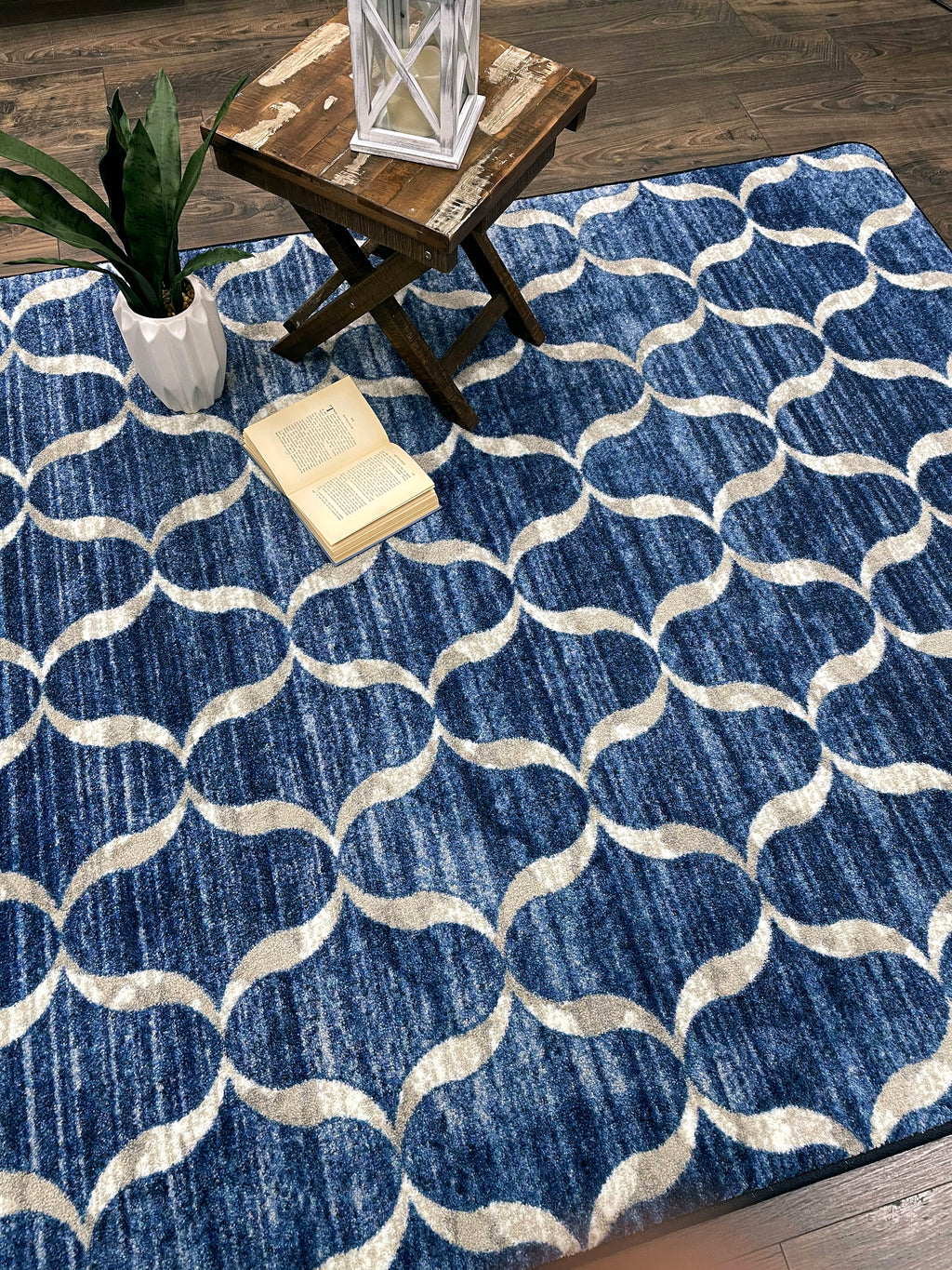 Lattice Blue American Dakota Rugs