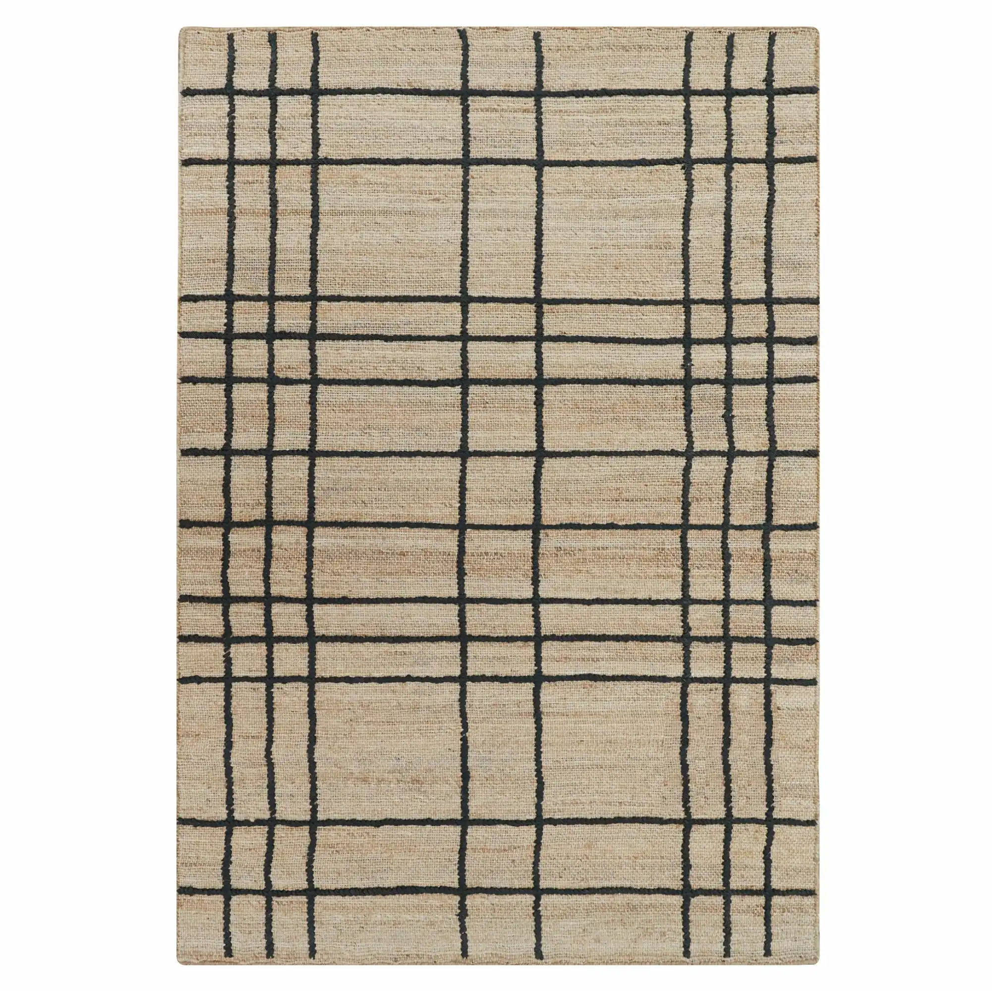 5x8 Nell Window Pane Premium Jute Rug With Backing Homespice Rugs