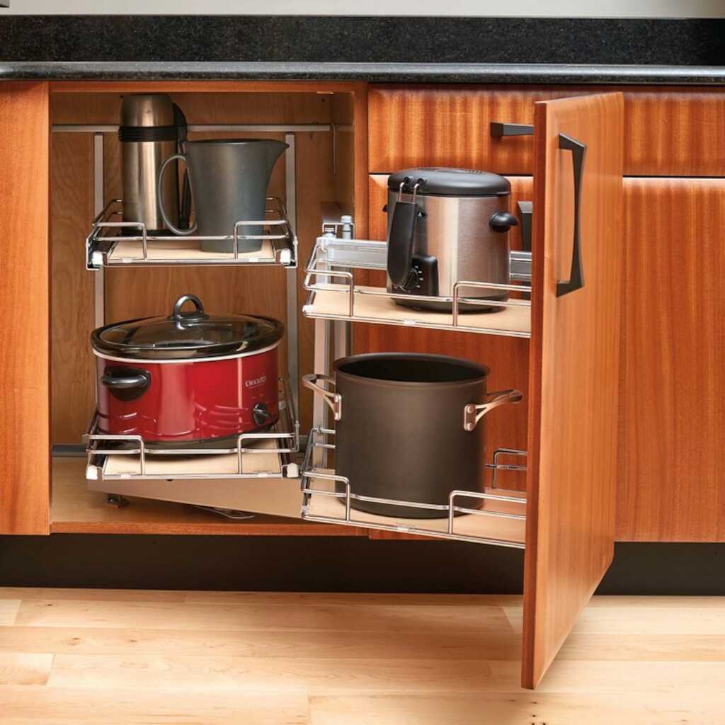 Door Mount Storage Pull Out for Blind Right Corner Cabinet 18" Rev-A-Shelf
