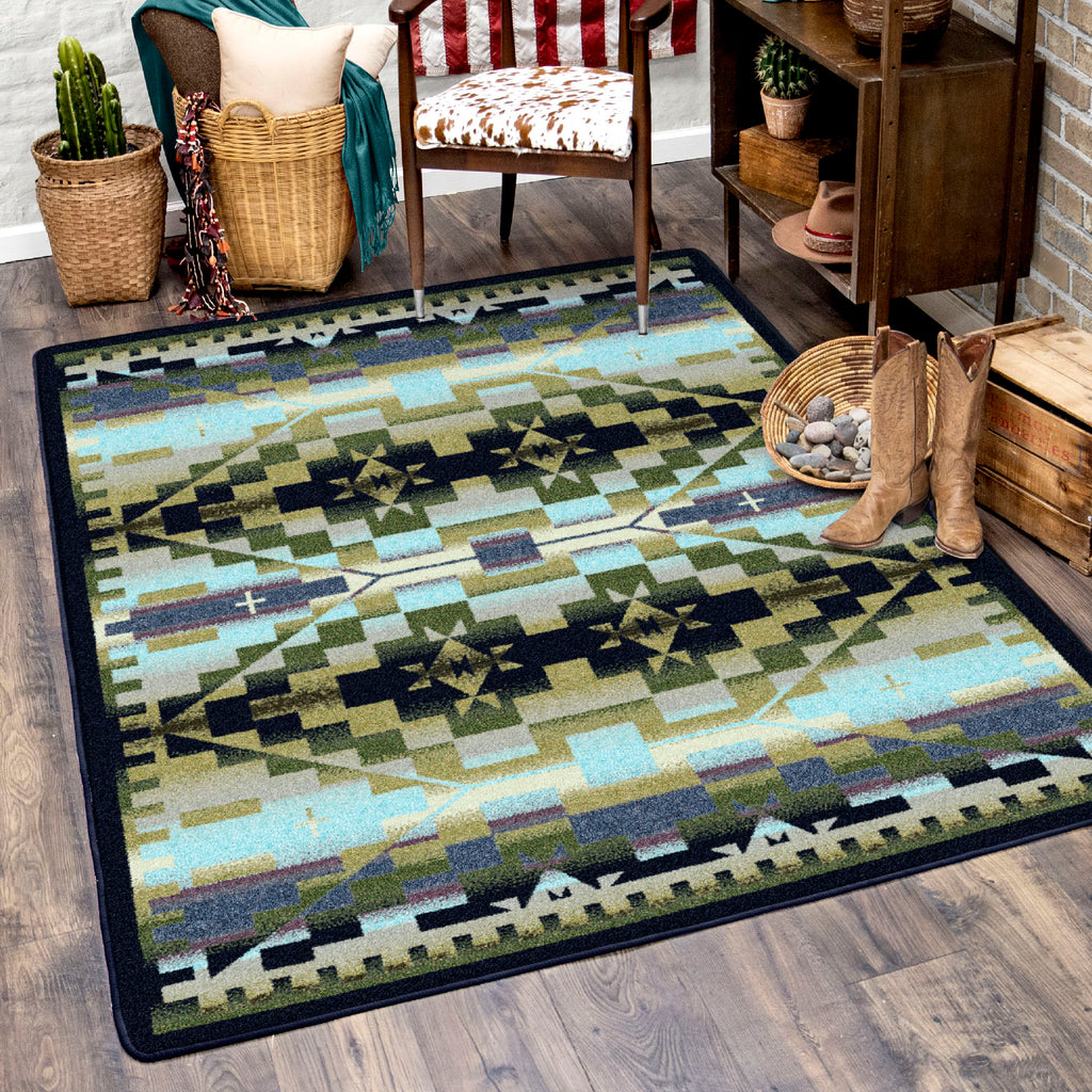 Rainbow Blanket - Blue Shades American Dakota Rugs