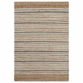 8x10 Remi Soft Hand Spun Jute Striped Rug with Wool Accent Stripes Homespice Rugs