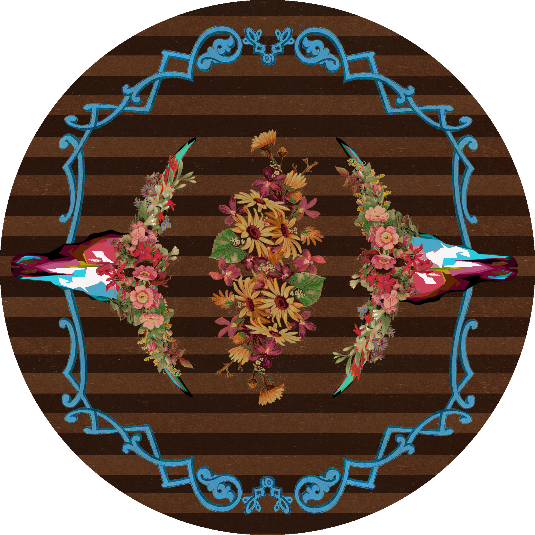 Ruiz Floral Longhorn American Dakota Rugs